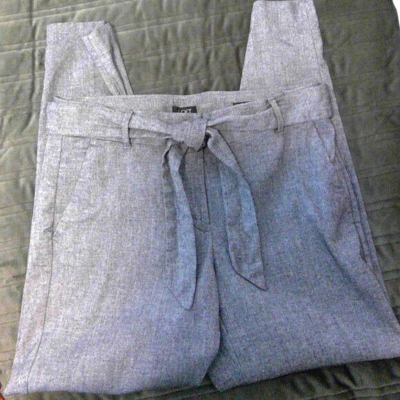 Pantalon Femme LOFT Marisa - Taille 2, Gris, Coupe Large (zip, Coton/spandex, Très Bon état)